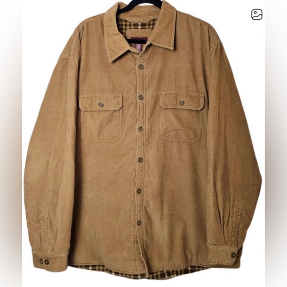Covington Other - Covington Brown Corduroy Jacket Fleece Lining L Button Down Outdoor Chore Camp